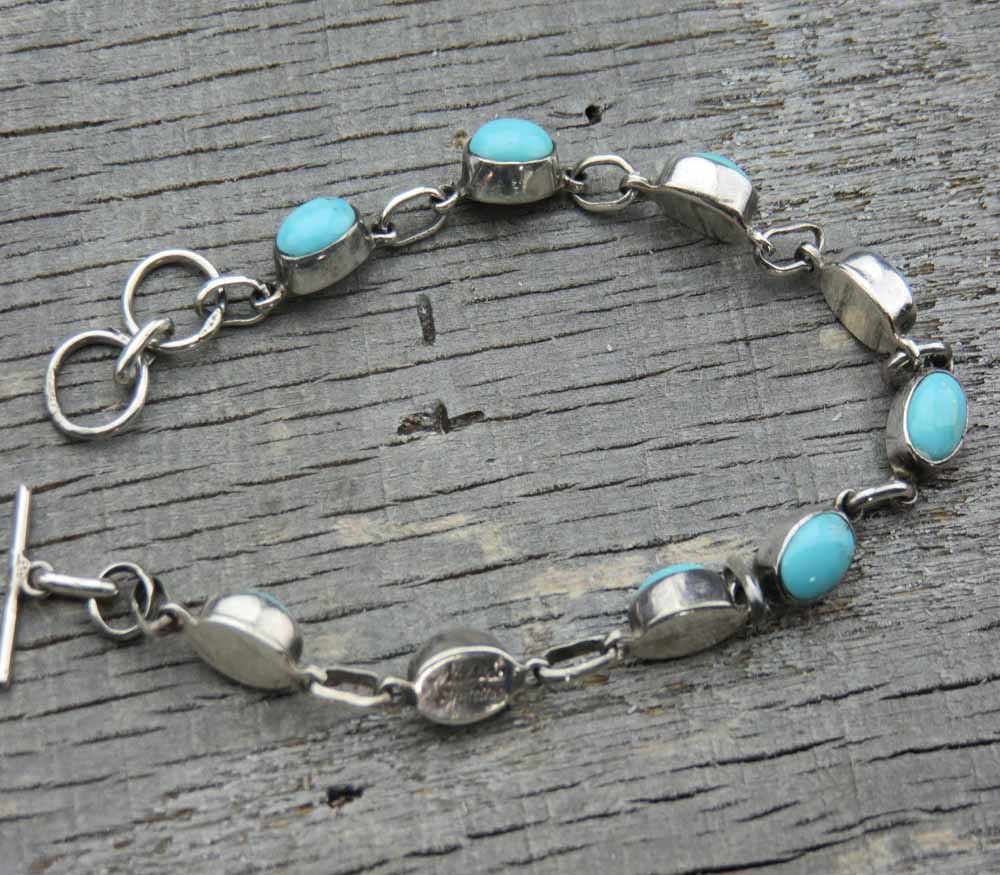 Native American Turquoise Link Bracelet